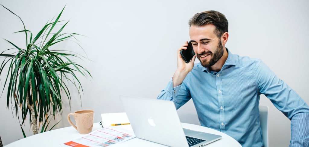 Property Franchisee having a phone call